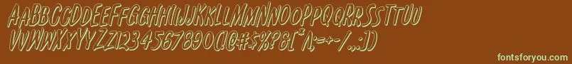 Kennebunkport3Dital Font – Green Fonts on Brown Background
