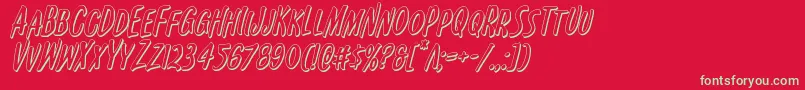 Kennebunkport3Dital Font – Green Fonts on Red Background