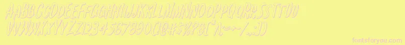 Kennebunkport3Dital-Schriftart – Rosa Schriften auf gelbem Hintergrund