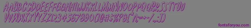 Шрифт Kennebunkport3Dital – фиолетовые шрифты на сером фоне