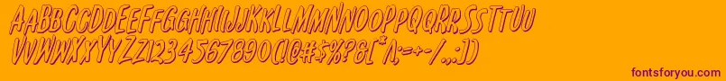 Kennebunkport3Dital-Schriftart – Violette Schriften auf orangefarbenem Hintergrund