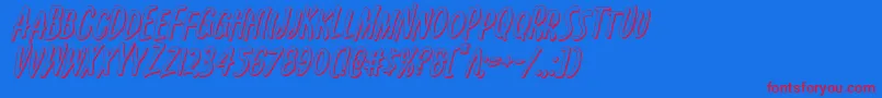 Czcionka Kennebunkport3Dital – czerwone czcionki na niebieskim tle