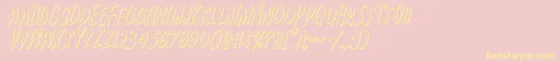 Kennebunkport3Dital Font – Yellow Fonts on Pink Background