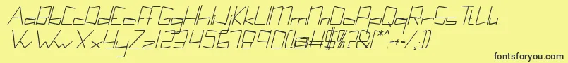 Kuppelcondensebolditalickuppel Font – Black Fonts on Yellow Background