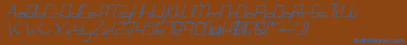 Czcionka Kuppelcondensebolditalickuppel – niebieskie czcionki na brązowym tle