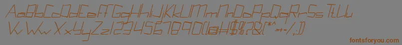 Шрифт Kuppelcondensebolditalickuppel – коричневые шрифты на сером фоне