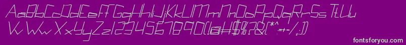 Kuppelcondensebolditalickuppel Font – Green Fonts on Purple Background