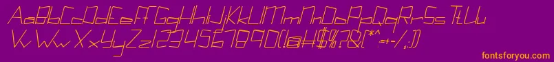 Kuppelcondensebolditalickuppel Font – Orange Fonts on Purple Background