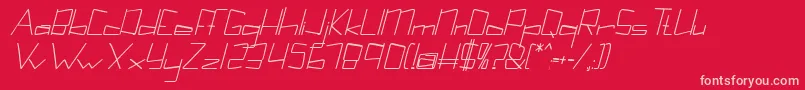 Kuppelcondensebolditalickuppel Font – Pink Fonts on Red Background