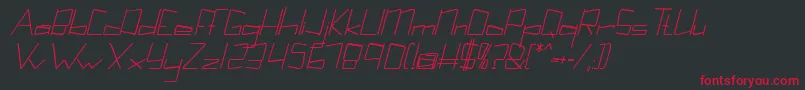 フォントKuppelcondensebolditalickuppel – 黒い背景に赤い文字