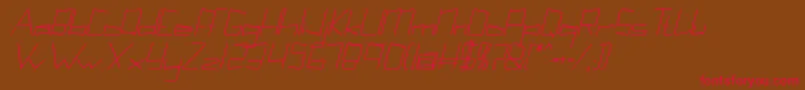 Kuppelcondensebolditalickuppel Font – Red Fonts on Brown Background