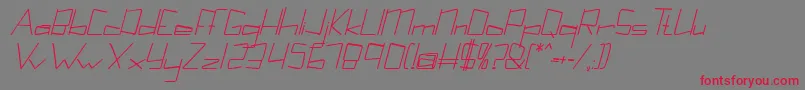 Kuppelcondensebolditalickuppel Font – Red Fonts on Gray Background