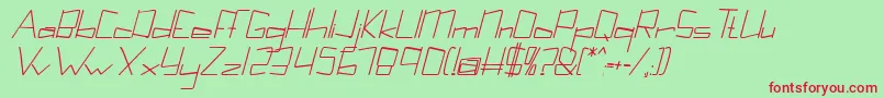 Kuppelcondensebolditalickuppel Font – Red Fonts on Green Background