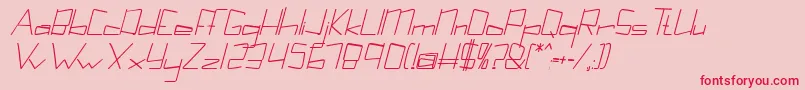 Kuppelcondensebolditalickuppel Font – Red Fonts on Pink Background