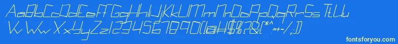 Kuppelcondensebolditalickuppel Font – Yellow Fonts on Blue Background