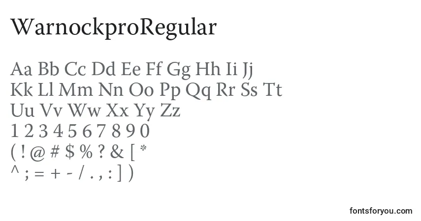 WarnockproRegular Font – alphabet, numbers, special characters