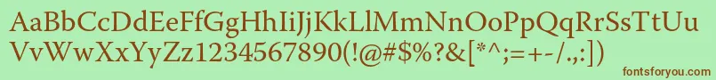 WarnockproRegular Font – Brown Fonts on Green Background