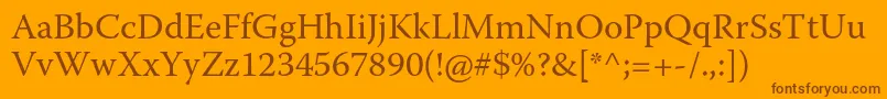 WarnockproRegular Font – Brown Fonts on Orange Background
