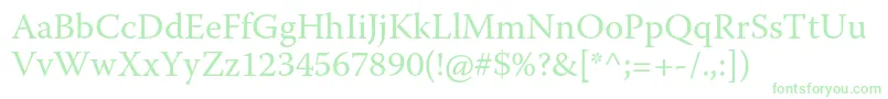 WarnockproRegular Font – Green Fonts on White Background