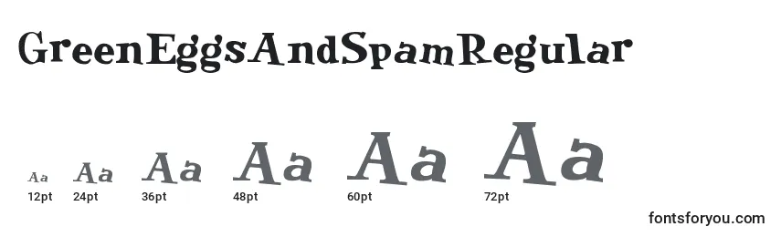 sizes of greeneggsandspamregular font, greeneggsandspamregular sizes