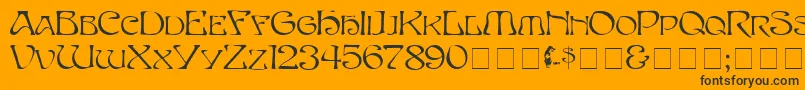 Eddacaps Font – Black Fonts on Orange Background