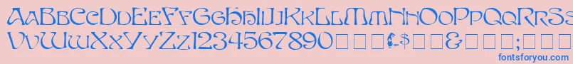 フォントEddacaps – ピンクの背景に青い文字