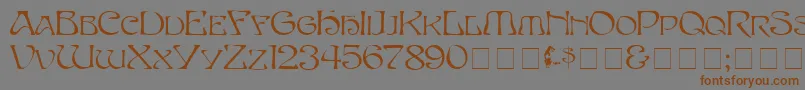 Eddacaps-Schriftart – Braune Schriften auf grauem Hintergrund