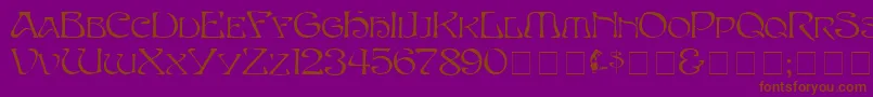 Eddacaps Font – Brown Fonts on Purple Background