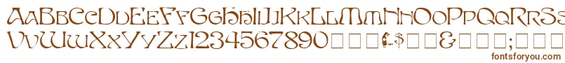 Eddacaps-fontti – ruskeat fontit valkoisella taustalla