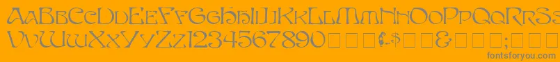 Eddacaps-Schriftart – Graue Schriften auf orangefarbenem Hintergrund