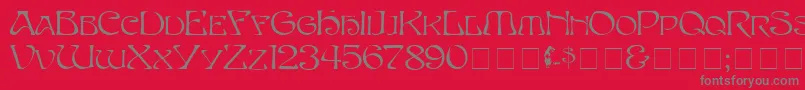 Eddacaps Font – Gray Fonts on Red Background