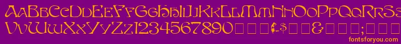 Eddacaps Font – Orange Fonts on Purple Background