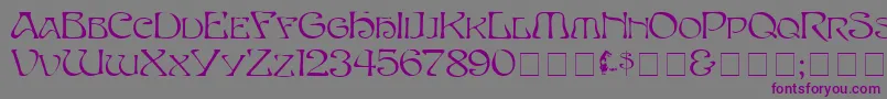 Eddacaps-fontti – violetit fontit harmaalla taustalla