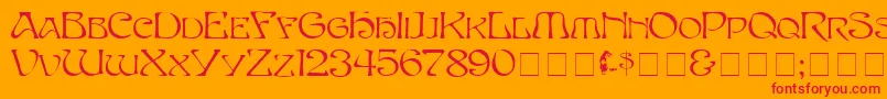 Eddacaps Font – Red Fonts on Orange Background