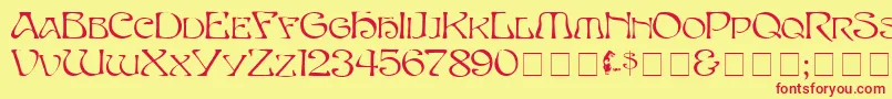 Eddacaps Font – Red Fonts on Yellow Background