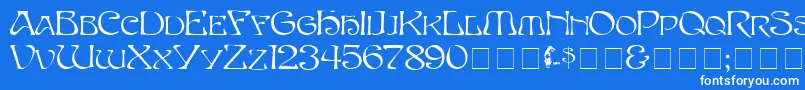Eddacaps Font – White Fonts on Blue Background