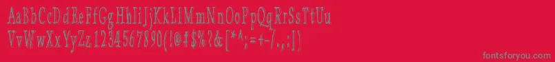 フォントHugoZ – 赤い背景に灰色の文字