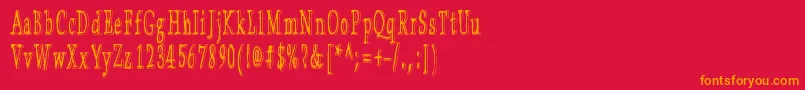 HugoZ Font – Orange Fonts on Red Background
