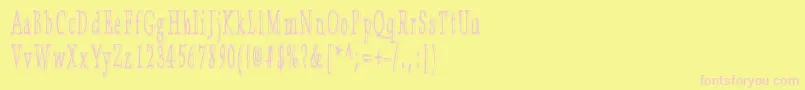 HugoZ Font – Pink Fonts on Yellow Background