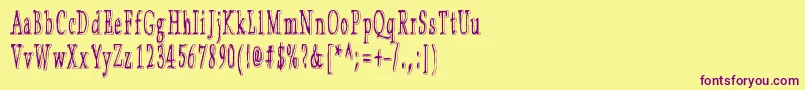 HugoZ Font – Purple Fonts on Yellow Background