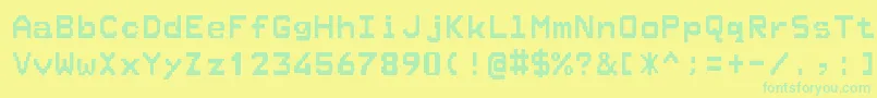 Telespania Font – Green Fonts on Yellow Background