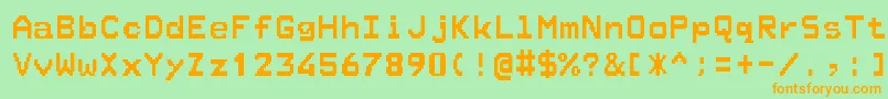 Telespania Font – Orange Fonts on Green Background