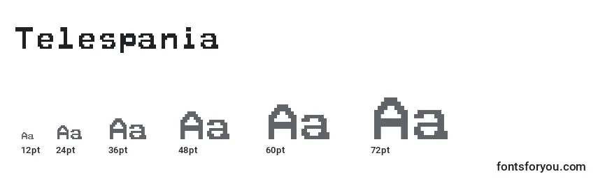 Размеры шрифта Telespania