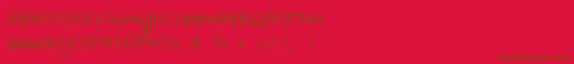 DkHastytasty Font – Brown Fonts on Red Background