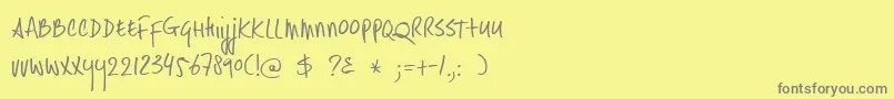 DkHastytasty Font – Gray Fonts on Yellow Background