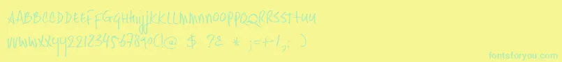 fuente DkHastytasty – Fuentes Verdes Sobre Fondo Amarillo