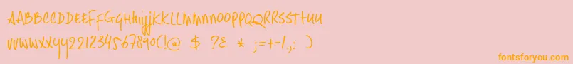 DkHastytasty Font – Orange Fonts on Pink Background