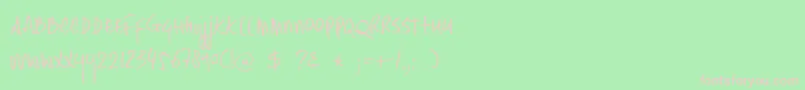 DkHastytasty Font – Pink Fonts on Green Background