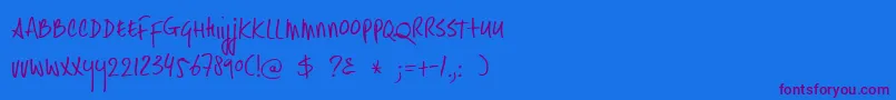 DkHastytasty Font – Purple Fonts on Blue Background