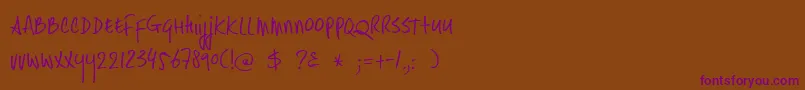 DkHastytasty Font – Purple Fonts on Brown Background